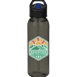 Outdoor Bottle with Two-Tone Flip Straw Lid - 24 oz - Full Color