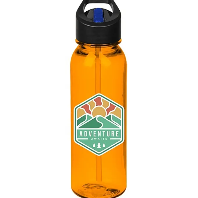 Outdoor Bottle with Two-Tone Flip Straw Lid - 24 oz - Full Color