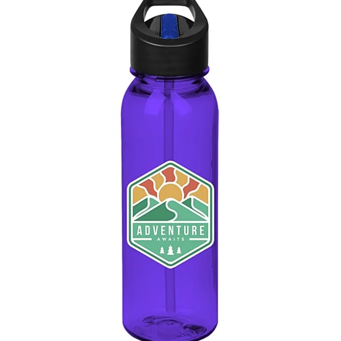 Outdoor Bottle with Two-Tone Flip Straw Lid - 24 oz - Full Color