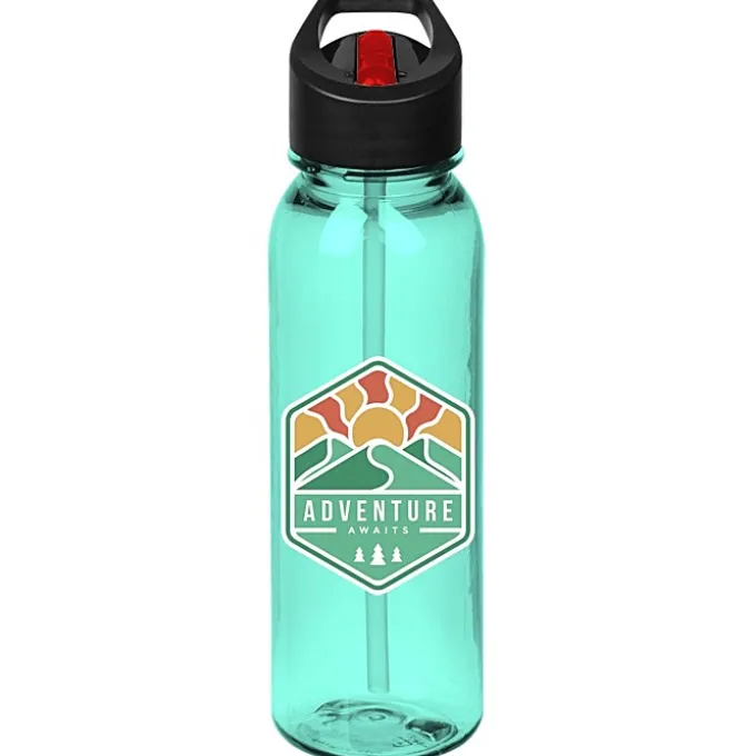 Outdoor Bottle with Two-Tone Flip Straw Lid - 24 oz - Full Color
