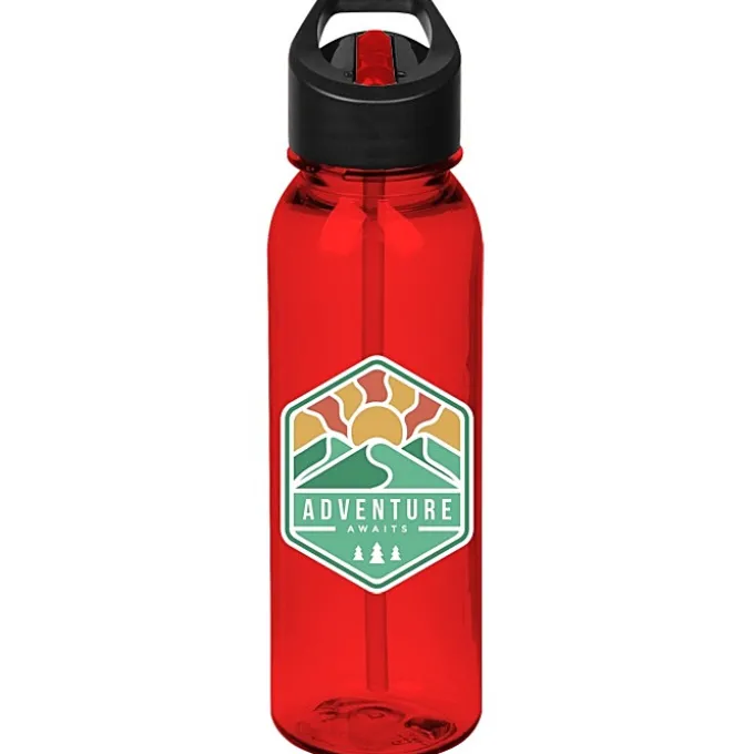 Outdoor Bottle with Two-Tone Flip Straw Lid - 24 oz - Full Color