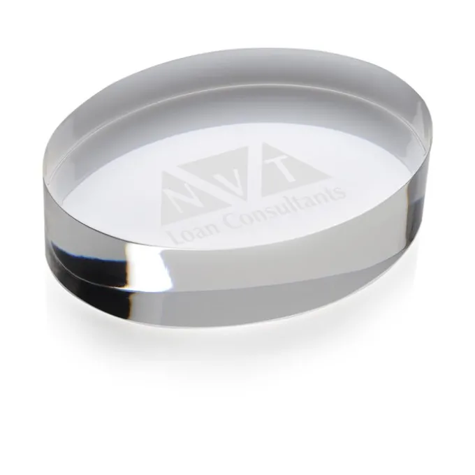 Oval Acrylic Paperweight - 24 hr