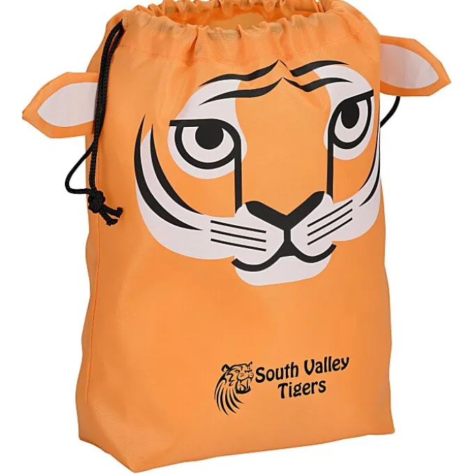 Paws and Claws Drawstring Gift Bag - Tiger