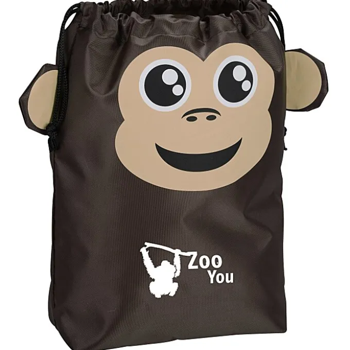 Paws and Claws Drawstring Gift Bag - Monkey