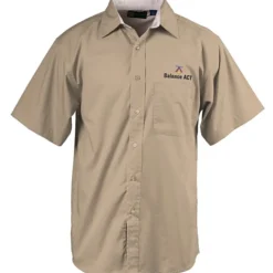 Peached Fine Line Short Sleeve Twill Shirt - Men's