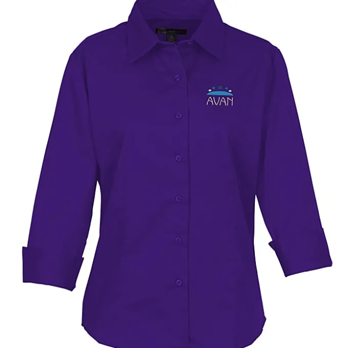 Peached Fine Line Twill Shirt - Ladies'