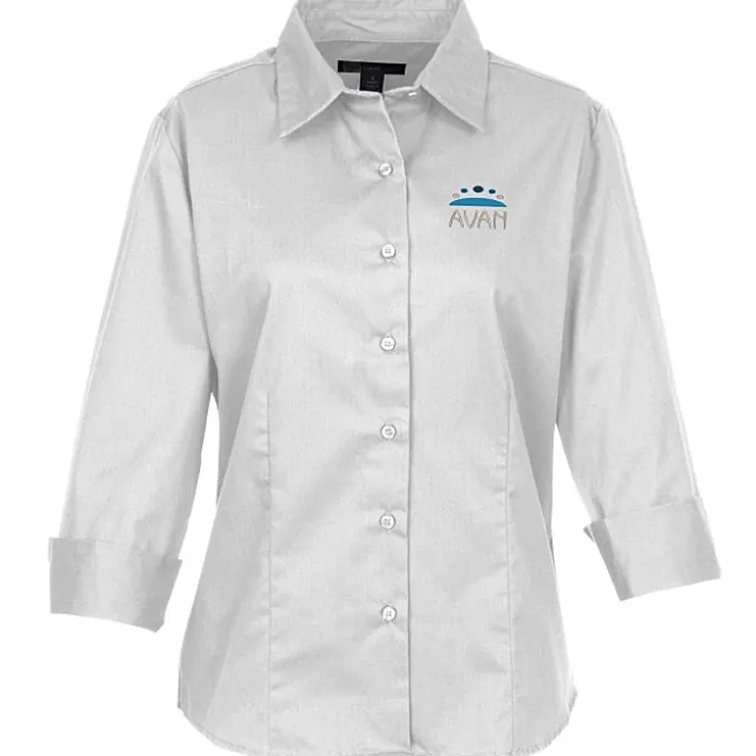Peached Fine Line Twill Shirt - Ladies'