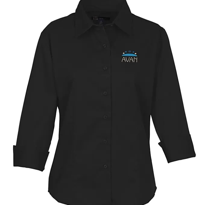 Peached Fine Line Twill Shirt - Ladies'