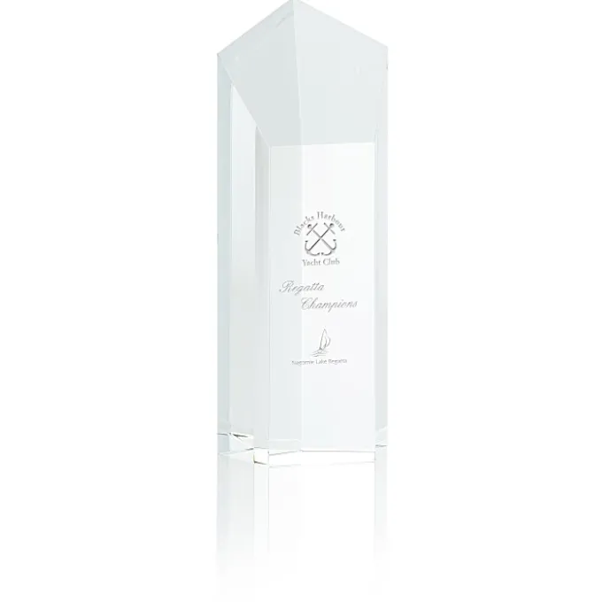 Pentagon Crystal Tower Award - 8 inches