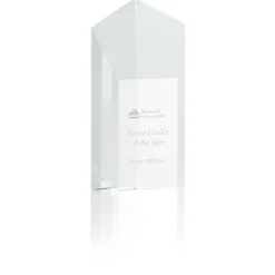 Pentagon Crystal Tower Award - 6 inches