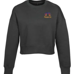 Perfect Blend Cropped Sweatshirt - Ladies' - Embroidered