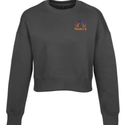 Perfect Blend Cropped Sweatshirt - Ladies' - Embroidered