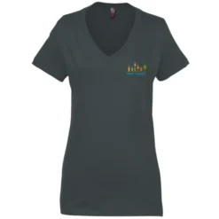 Perfect Weight V-Neck Tee - Ladies' - Embroidered