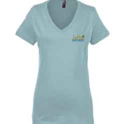 Perfect Weight V-Neck Tee - Ladies' - Embroidered