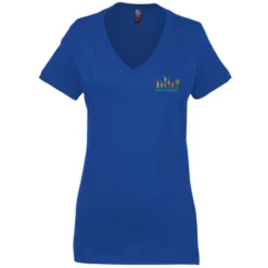 Perfect Weight V-Neck Tee - Ladies' - Embroidered