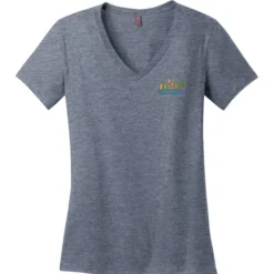 Perfect Weight V-Neck Tee - Ladies' - Embroidered