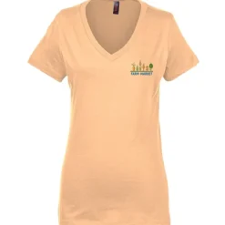 Perfect Weight V-Neck Tee - Ladies' - Embroidered