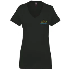 Perfect Weight V-Neck Tee - Ladies' - Embroidered