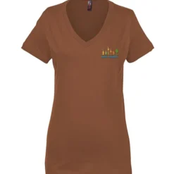 Perfect Weight V-Neck Tee - Ladies' - Embroidered