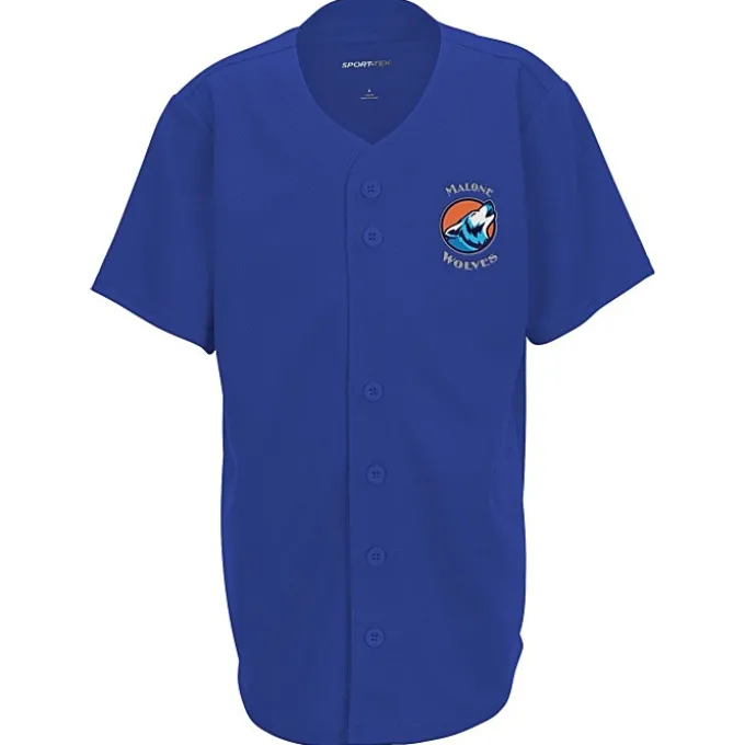 Performance Tough Mesh Full Button Jersey - Youth - Embroidered