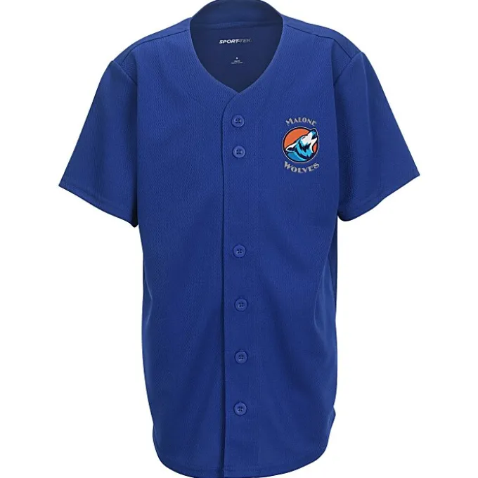 Performance Tough Mesh Full Button Jersey - Youth - Embroidered