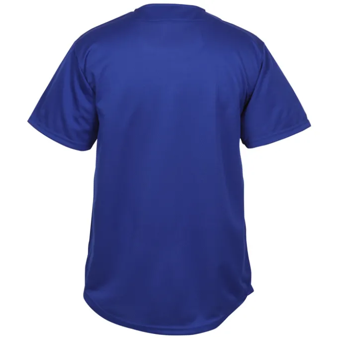 Performance Tough Mesh Full Button Jersey - Embroidered