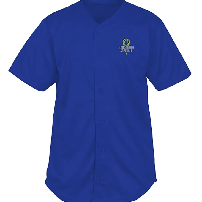 Performance Tough Mesh Full Button Jersey - Embroidered