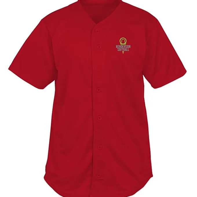 Performance Tough Mesh Full Button Jersey - Embroidered