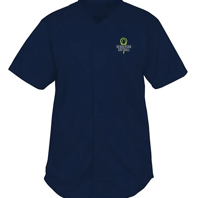 Performance Tough Mesh Full Button Jersey - Embroidered
