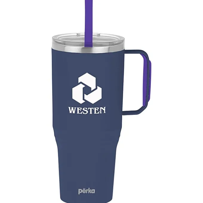 Perka Portofino Vacuum Mug with Straw - 36 oz