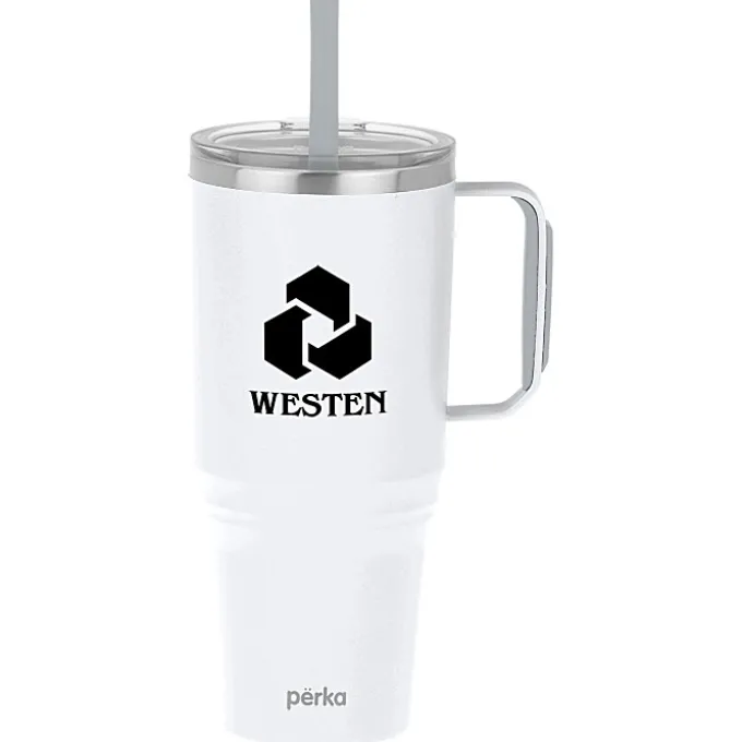 Perka Portofino Vacuum Mug with Straw - 36 oz