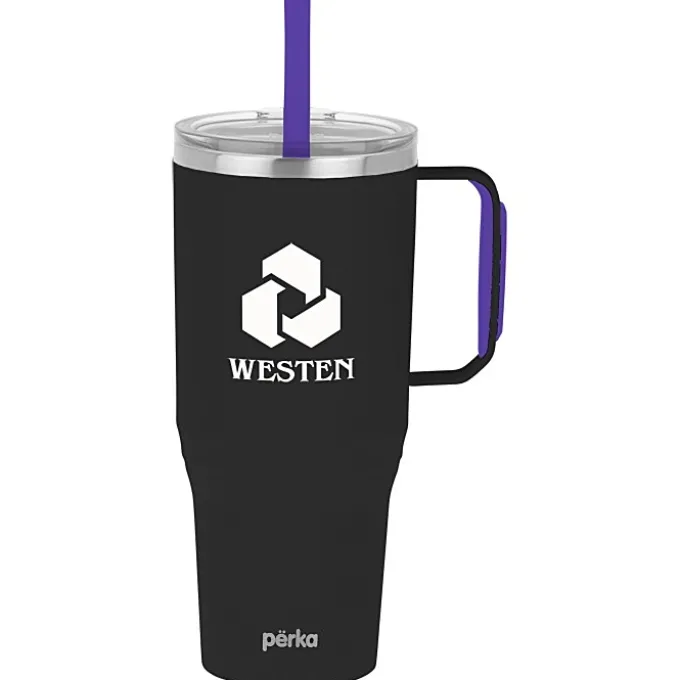 Perka Portofino Vacuum Mug with Straw - 36 oz
