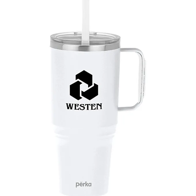 Perka Portofino Vacuum Mug with Straw - 36 oz
