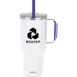 Perka Portofino Vacuum Mug with Straw - 36 oz
