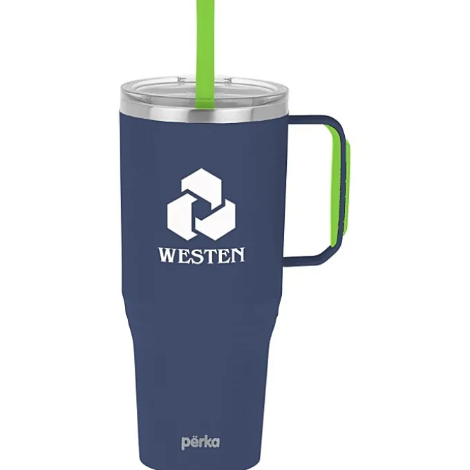 Perka Portofino Vacuum Mug with Straw - 36 oz