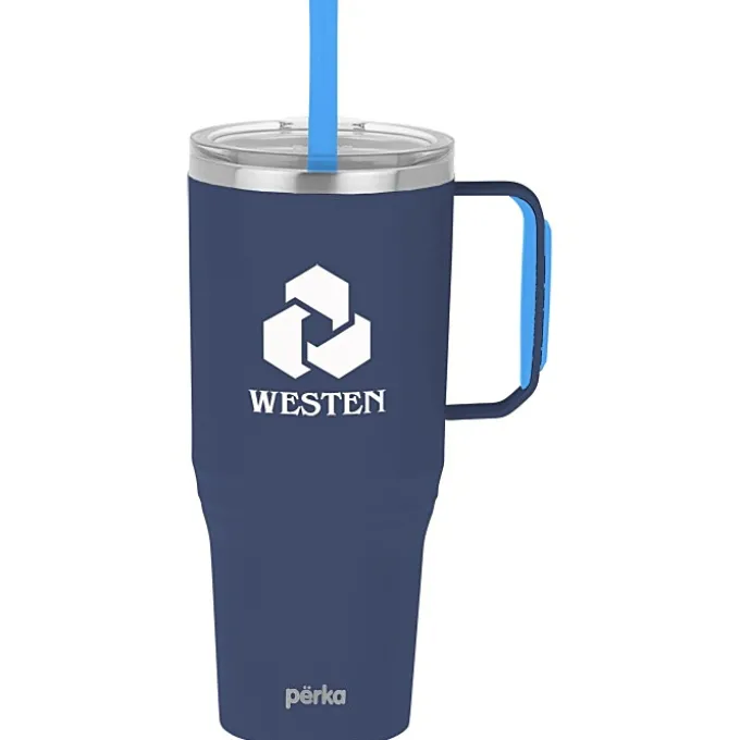 Perka Portofino Vacuum Mug with Straw - 36 oz