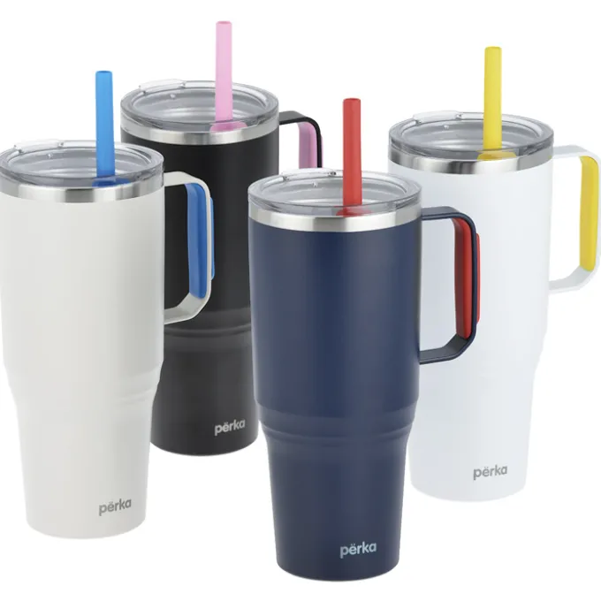 Perka Portofino Vacuum Mug with Straw - 36 oz
