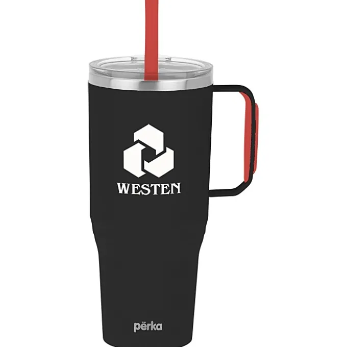Perka Portofino Vacuum Mug with Straw - 36 oz