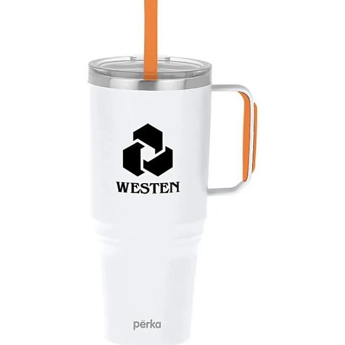 Perka Portofino Vacuum Mug with Straw - 36 oz