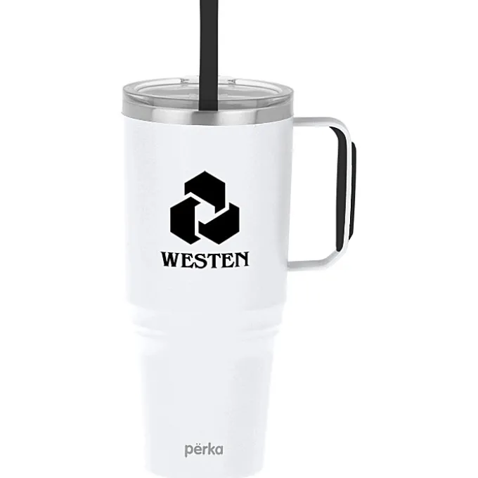 Perka Portofino Vacuum Mug with Straw - 36 oz