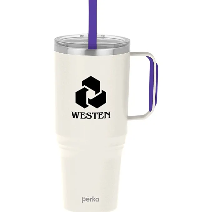 Perka Portofino Vacuum Mug with Straw - 36 oz