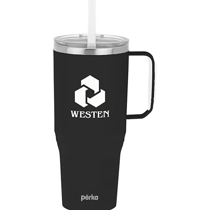 Perka Portofino Vacuum Mug with Straw - 36 oz