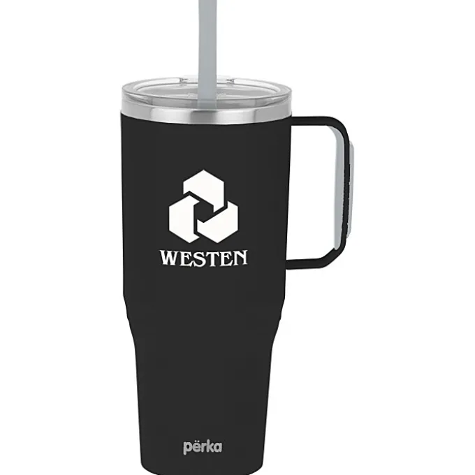Perka Portofino Vacuum Mug with Straw - 36 oz