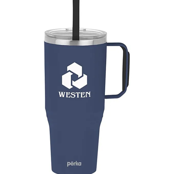 Perka Portofino Vacuum Mug with Straw - 36 oz