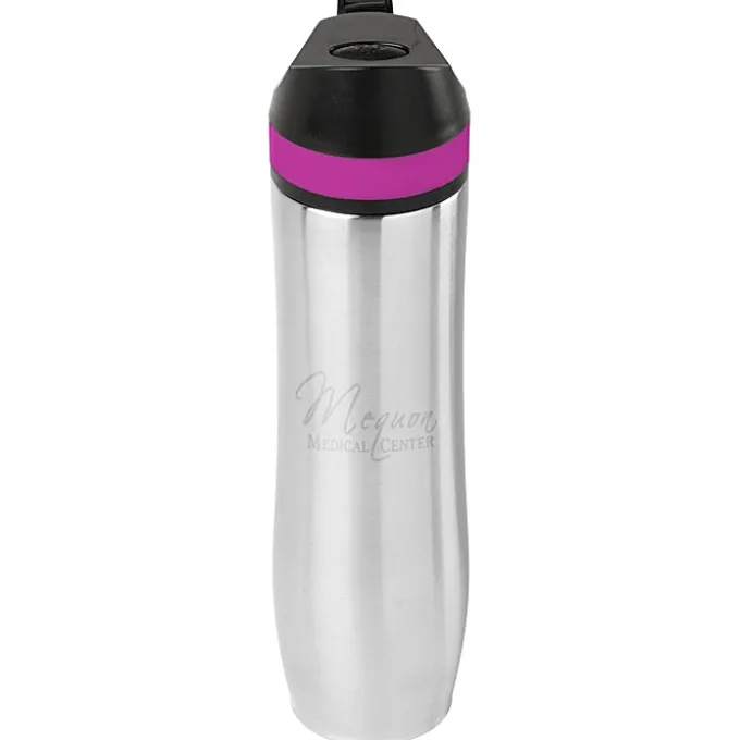 Persona Wave Vacuum Sport Bottle - 20 oz. - Laser Engraved - 24 hr