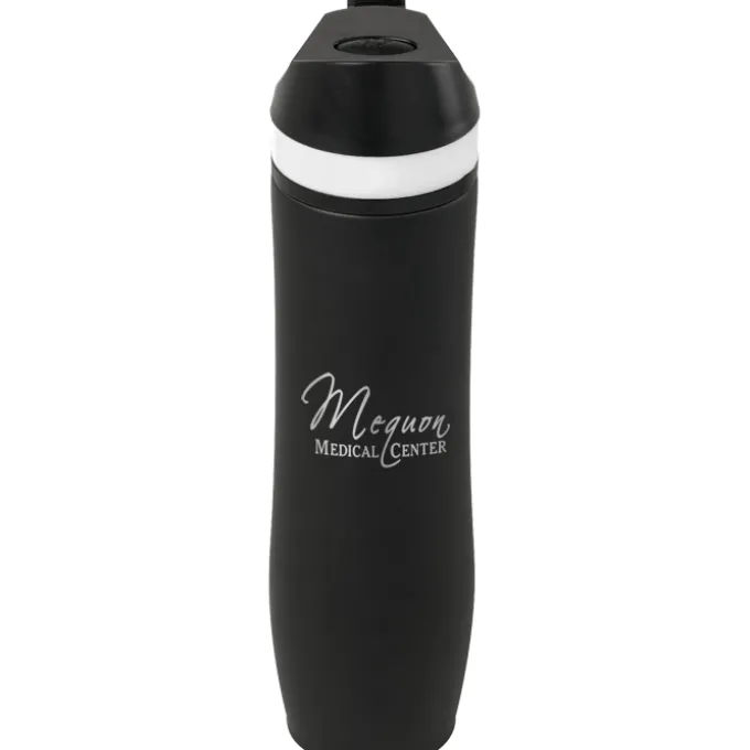 Persona Wave Vacuum Sport Bottle - 20 oz - Black - Laser Engraved