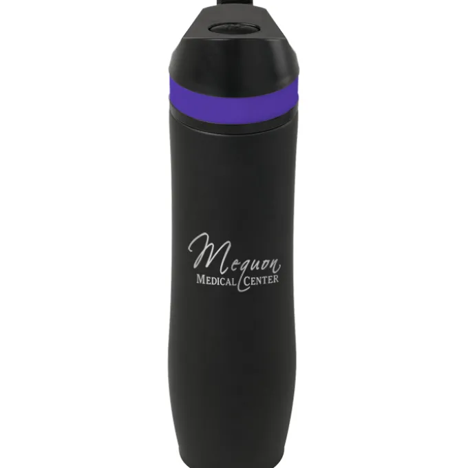 Persona Wave Vacuum Sport Bottle - 20 oz - Black - Laser Engraved