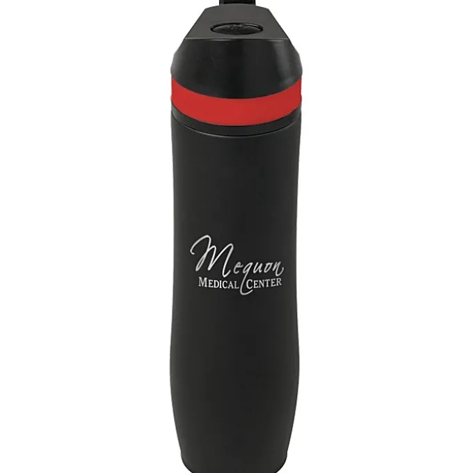 Persona Wave Vacuum Sport Bottle - 20 oz. - Black - Laser Engraved - 24 hr