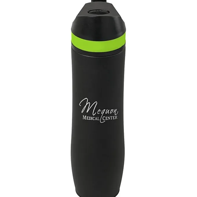Persona Wave Vacuum Sport Bottle - 20 oz. - Black - Laser Engraved - 24 hr