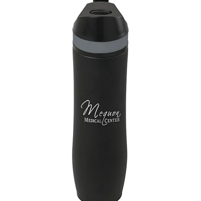 Persona Wave Vacuum Sport Bottle - 20 oz. - Black - Laser Engraved - 24 hr